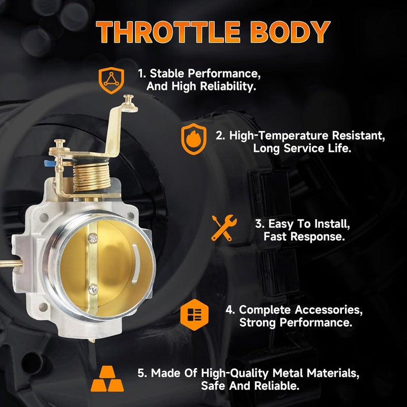 INGKAN Store 1724 62mm Throttle Body Fits for Jeep Cherokee/Comanche/Grand Cherokee/TJ/Wrangler 1991 1992 1993 1994 1995 1996 1997 1998 1999 2000 2001 4.0L l6 OHV OE 1724 - Image 5